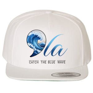 Comma La Catch The Blue Wave Vote Kamala President 24 Harris Wool Snapback Cap