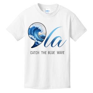 Comma La Catch The Blue Wave Vote Kamala President 24 Harris Kids T-Shirt