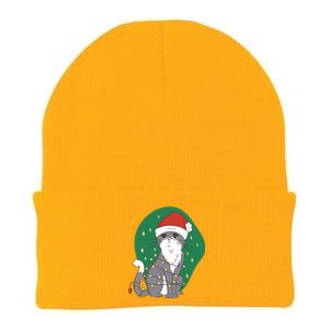 Christmas Lights Cute Cat Knit Cap Winter Beanie