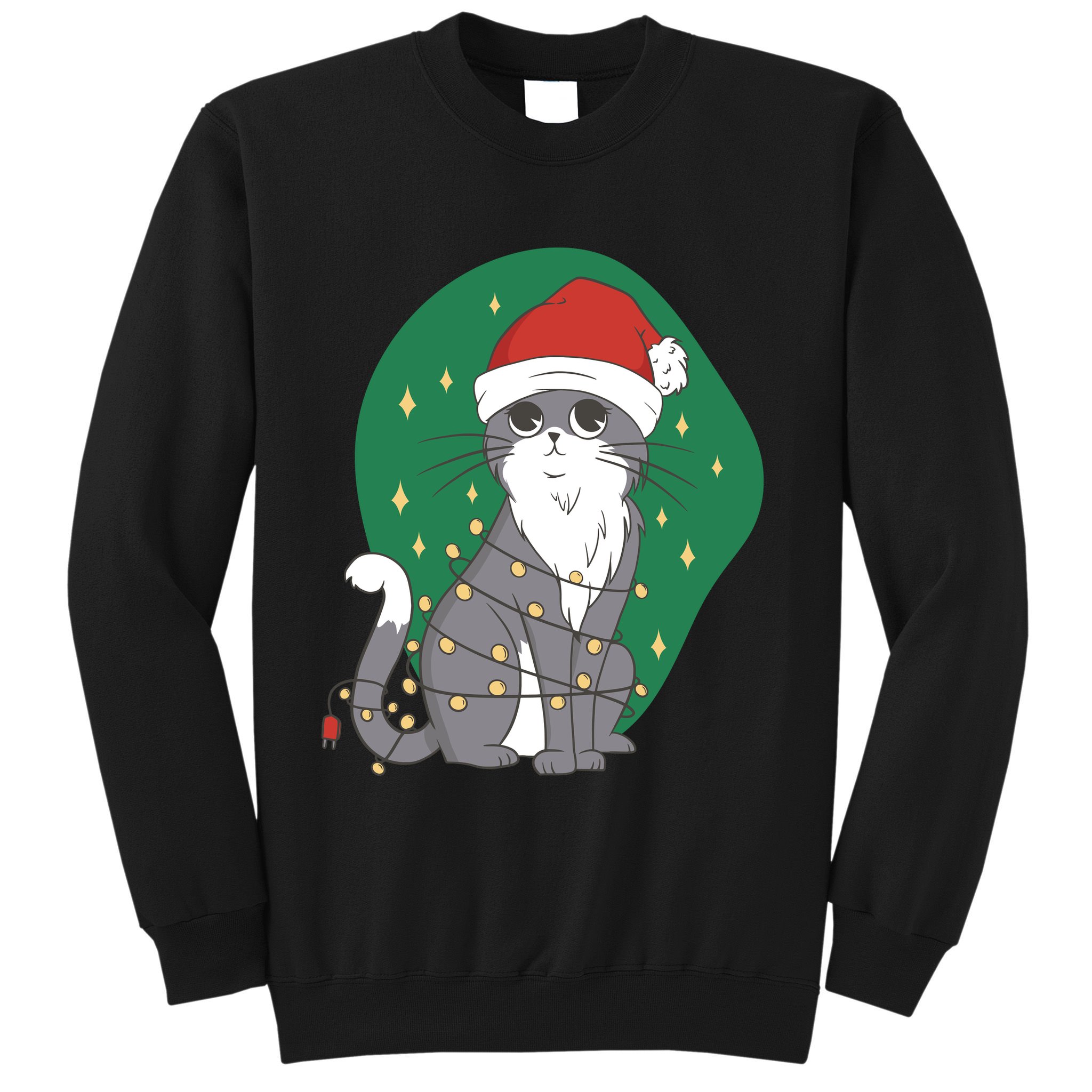 Christmas Lights Cute Cat Sweatshirt