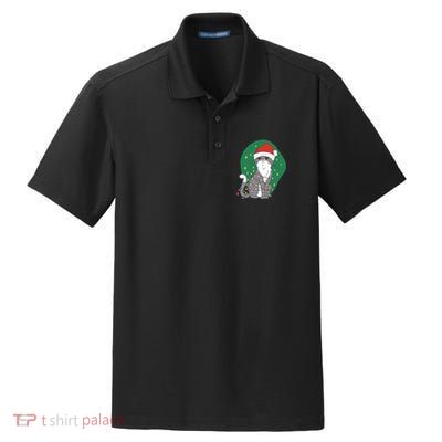 Christmas Lights Cute Cat Dry Zone Grid Polo