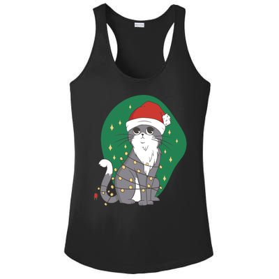 Christmas Lights Cute Cat Ladies PosiCharge Competitor Racerback Tank