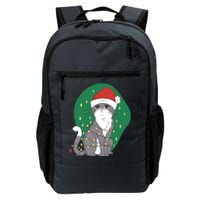 Christmas Lights Cute Cat Daily Commute Backpack