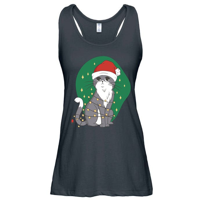 Christmas Lights Cute Cat Ladies Essential Flowy Tank