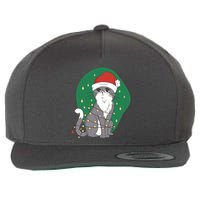 Christmas Lights Cute Cat Wool Snapback Cap