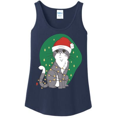 Christmas Lights Cute Cat Ladies Essential Tank