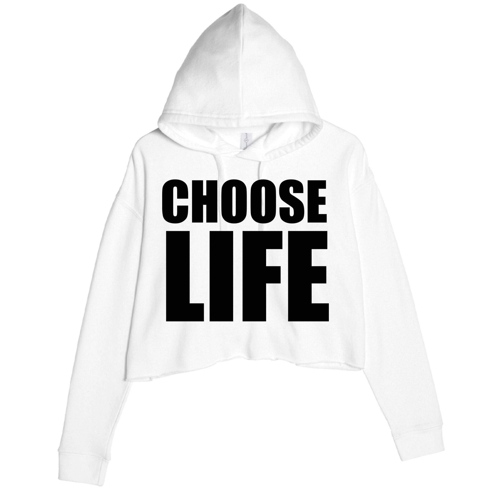 Choose Life Crop Fleece Hoodie