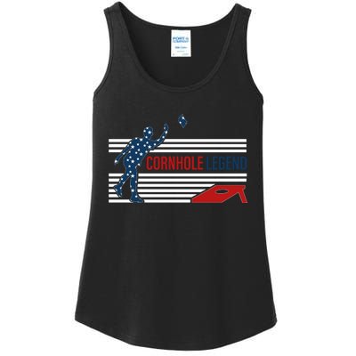 Cornhole Legend Champion Funny Cornhole Team Player Bean Bag Corn Hole Toss Game Ladies Essential Tank