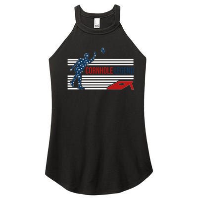 Cornhole Legend Champion Funny Cornhole Team Player Bean Bag Corn Hole Toss Game Women's Perfect Tri Rocker Tank