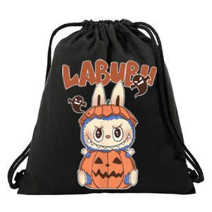 Cute Labubu Classic Pose Funny Labubu Birthday Drawstring Bag