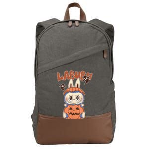 Cute Labubu Classic Pose Funny Labubu Birthday Cotton Canvas Backpack