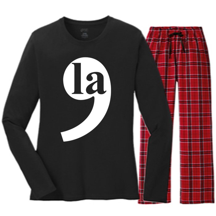 Comma La Women's Long Sleeve Flannel Pajama Set 