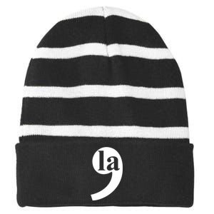 Comma La Striped Beanie with Solid Band