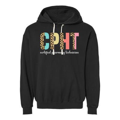 CPHT Leopard Certified Pharmacy Technician Garment-Dyed Fleece Hoodie