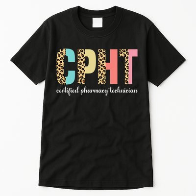 CPHT Leopard Certified Pharmacy Technician Tall T-Shirt