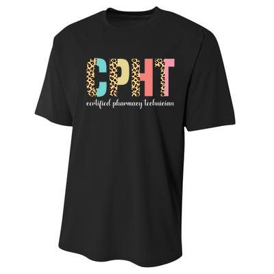 CPHT Leopard Certified Pharmacy Technician Performance Sprint T-Shirt