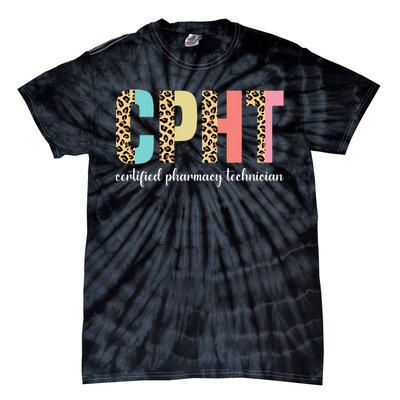 CPHT Leopard Certified Pharmacy Technician Tie-Dye T-Shirt