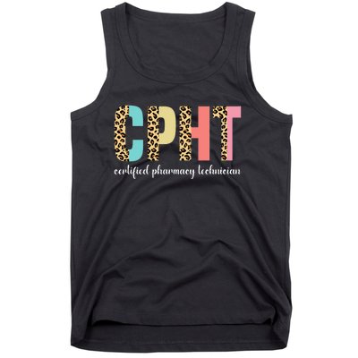 CPHT Leopard Certified Pharmacy Technician Tank Top