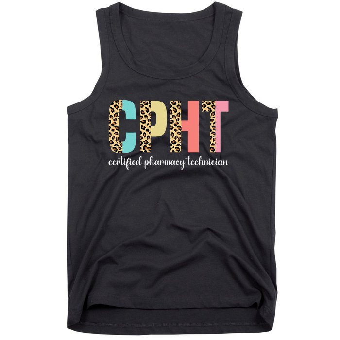 CPHT Leopard Certified Pharmacy Technician Tank Top