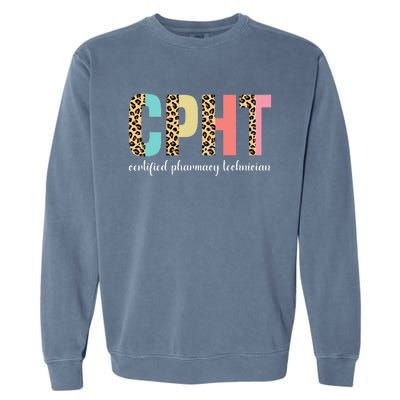 CPHT Leopard Certified Pharmacy Technician Garment-Dyed Sweatshirt