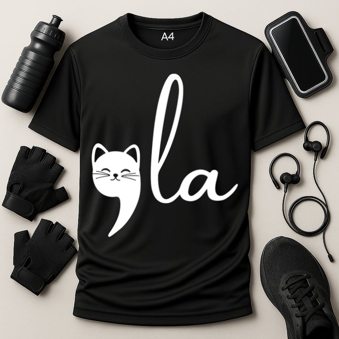 Comma La Cat Lady Kamala Harris Cooling Performance Crew T-Shirt