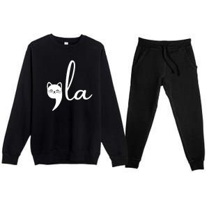 Comma La Cat Lady Kamala Harris Premium Crewneck Sweatsuit Set