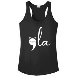 Comma La Cat Lady Kamala Harris Ladies PosiCharge Competitor Racerback Tank