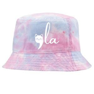 Comma La Cat Lady Kamala Harris Tie-Dyed Bucket Hat