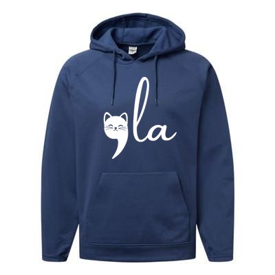 Comma La Cat Lady Kamala Harris Performance Fleece Hoodie