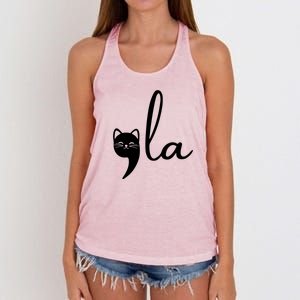 Comma La Cat Lady Kamala Harris Women's Knotted Racerback Tank