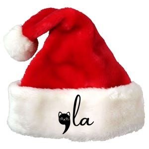 Comma La Cat Lady Kamala Harris Premium Christmas Santa Hat