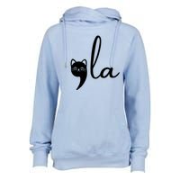 Comma La Cat Lady Kamala Harris Womens Funnel Neck Pullover Hood