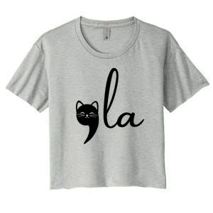 Comma La Cat Lady Kamala Harris Women's Crop Top Tee