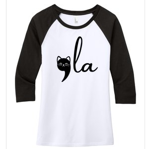 Comma La Cat Lady Kamala Harris Women's Tri-Blend 3/4-Sleeve Raglan Shirt