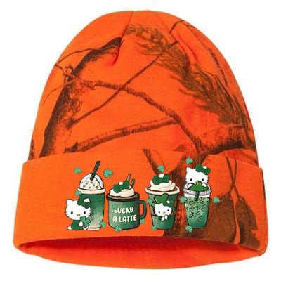 Cute Latte Coffee Cat Kati Licensed 12" Camo Beanie