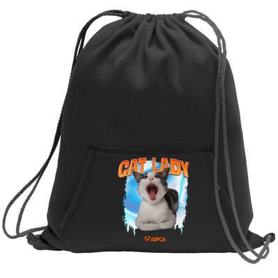 Cat Lady Sweatshirt Cinch Pack Bag