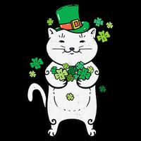 Cat Leprechaun Cat Lover Shamrock St Patrick's Day Flexfit Unipanel Trucker Cap