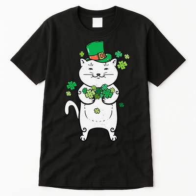 Cat Leprechaun Cat Lover Shamrock St Patrick's Day Tall T-Shirt