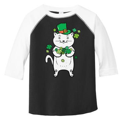 Cat Leprechaun Cat Lover Shamrock St Patrick's Day Toddler Fine Jersey T-Shirt
