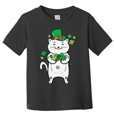 Cat Leprechaun Cat Lover Shamrock St Patrick's Day Toddler T-Shirt