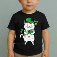 Cat Leprechaun Cat Lover Shamrock St Patrick's Day Toddler T-Shirt