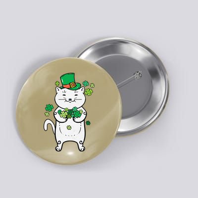 Cat Leprechaun Cat Lover Shamrock St Patrick's Day Button