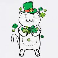 Cat Leprechaun Cat Lover Shamrock St Patrick's Day Garment-Dyed Sweatshirt