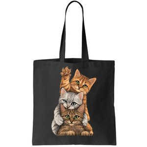 cute little Cats playing build Wall Tote Bag