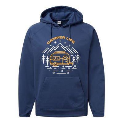 Camper Life Camper Van Gift Performance Fleece Hoodie