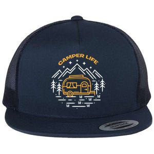 Camper Life Camper Van Gift Flat Bill Trucker Hat