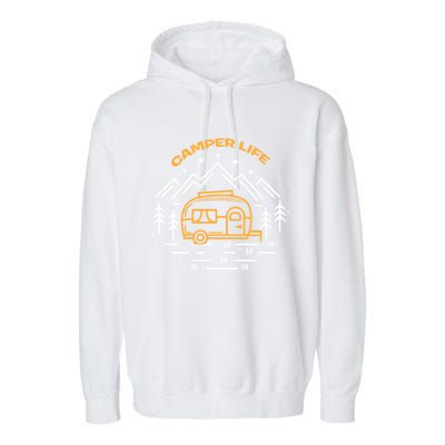 Camper Life Camper Van Gift Garment-Dyed Fleece Hoodie