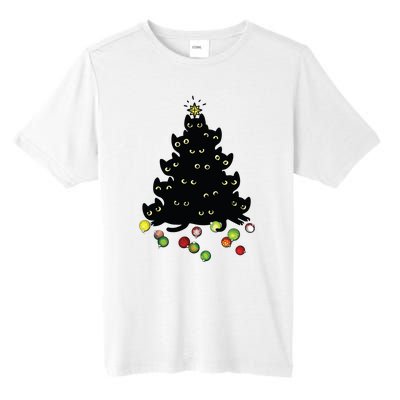 Cat Lovers Cute And Funny Holiday Tree Christmas Tall Fusion ChromaSoft Performance T-Shirt