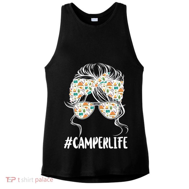 Camper Life Camping Lover Gift Ladies PosiCharge Tri-Blend Wicking Tank