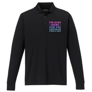 Chocolate Lava Cake I Love Chocolate Lava Cake Funny Dessert Performance Long Sleeve Polo